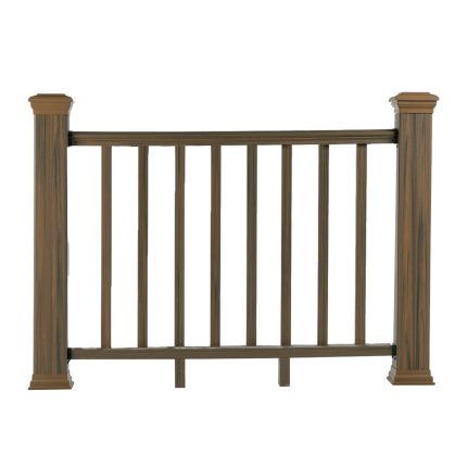 composite railing teak 8 balusters 2 posts