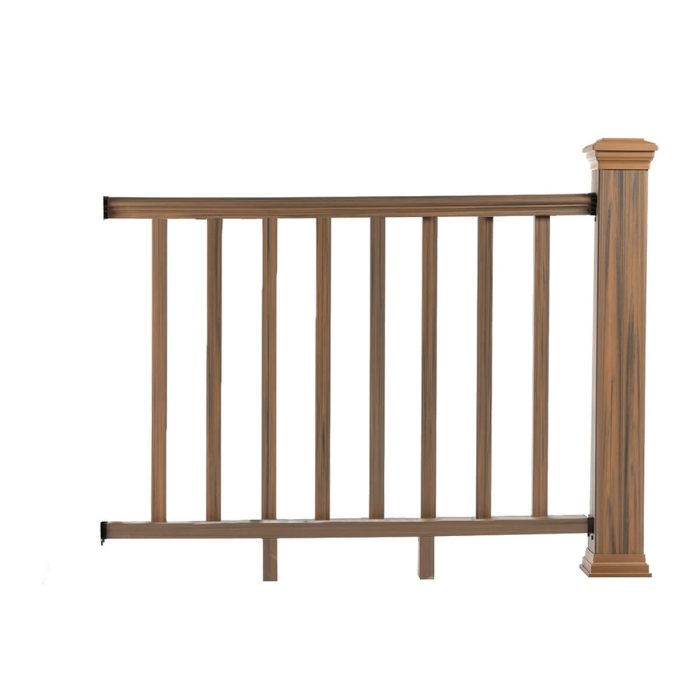 composite railing teak 8 balusters 2 posts 3