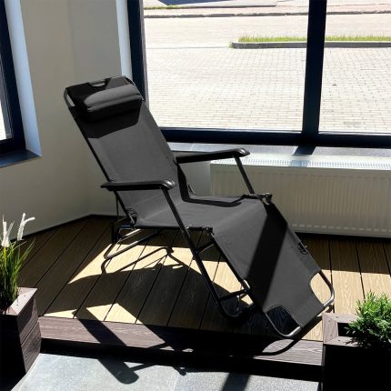 blac lounge garden chair 1