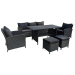 7 person garden furniture set harmony anthracite technorattan liderwood