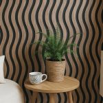 wizualizacja Lamele ścienne akustyczne na filcu S-Line Dąb Ciemny Fornir 2,1 x 30,5 cm (1)