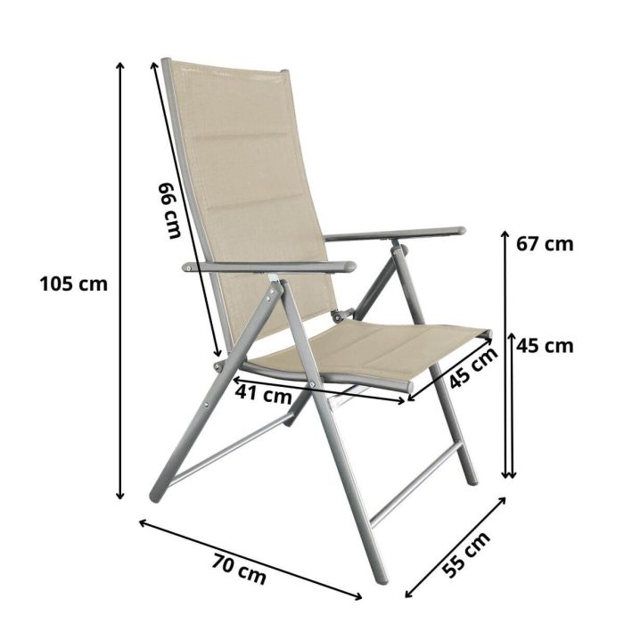 garden chair lara beige foldable liderwood 8