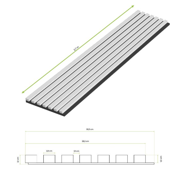 Acoustic Wall Slats on Felt Golden Oak 2,1x30,5,cm – 2,7 m - Image 5