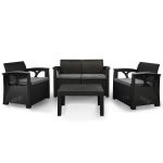 Garden Furniture Set with 4-Seater Technorattan Sofia Anthracite