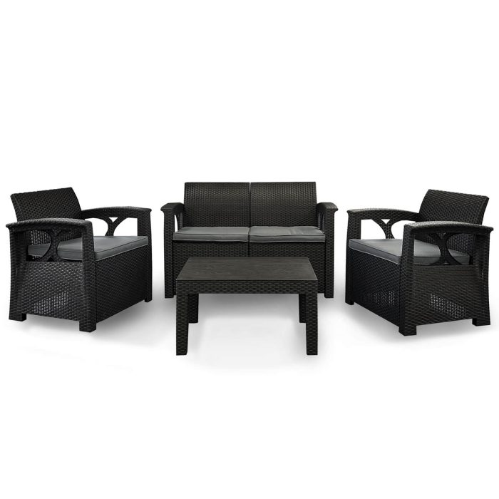 Garden Furniture Set with 4-Seater Technorattan Sofia Anthracite - Image 1